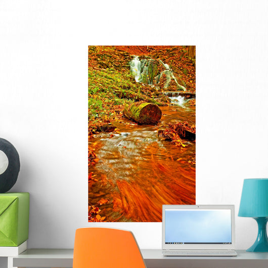 Nice Waterfall in the Forest Wall Mural