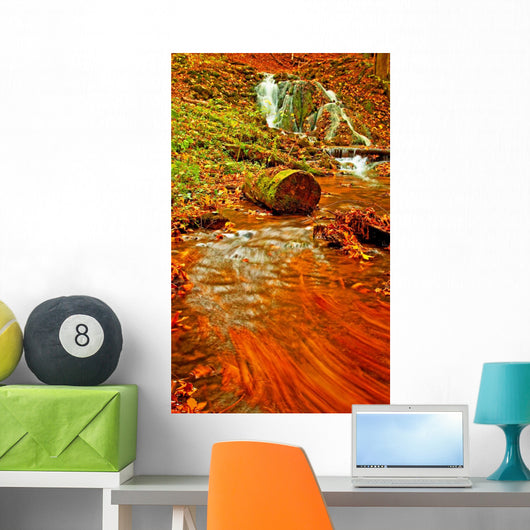 Nice Waterfall in the Forest Wall Mural