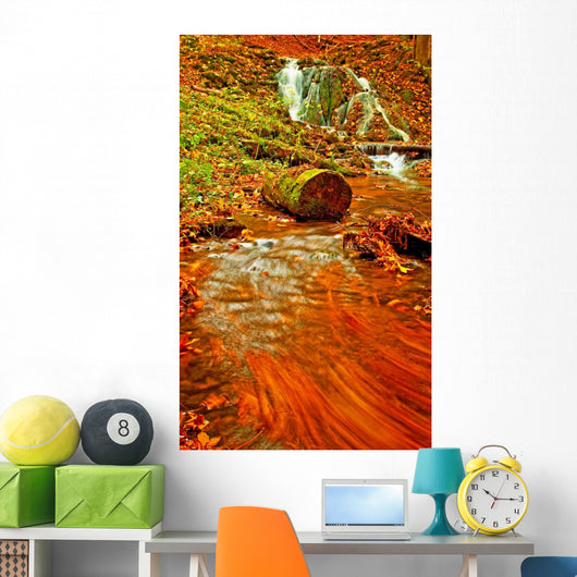 Nice Waterfall in the Forest Wall Mural
