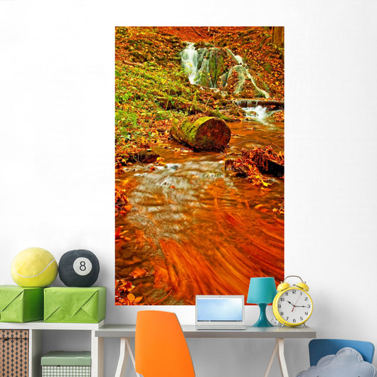 Nice Waterfall in the Forest Wall Mural