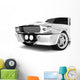 Silvery Classical Sports Car Wall Mural