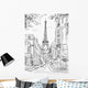 Street Paris Illustration Wall Mural
