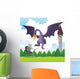 Knight Fighting Dragon Wall Decal