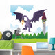 Knight Fighting Dragon Wall Decal
