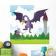 Knight Fighting Dragon Wall Decal