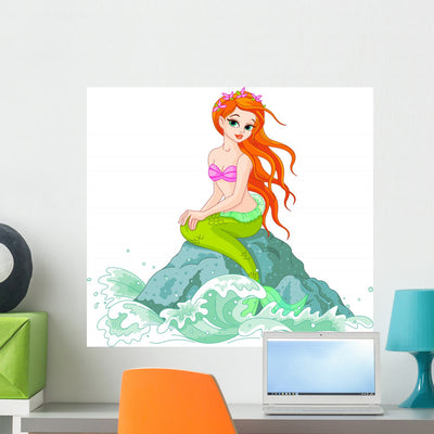 Beautiful Mermaid shown on a wall