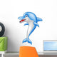 Happy dolphin cartoon Wall Decal