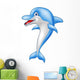 Happy dolphin cartoon Wall Decal