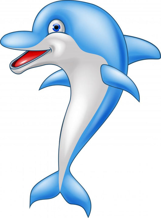 Happy dolphin cartoon Wall Decal