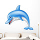Happy dolphin cartoon Wall Decal