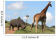 Rhino and Giraffe Interaction Wall Mural