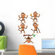 Five Monkeys Monkey Wall Stickers