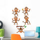 Five Monkeys Monkey Wall Stickers