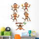 Five Monkeys Monkey Wall Stickers