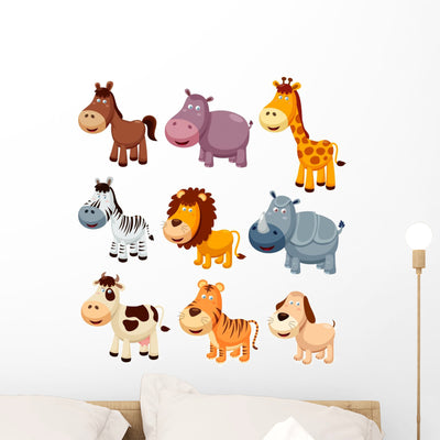 Illustration Animals Vector shown on a wall