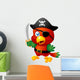 Illustration of Cartoon Pirate Parrot Wall Decal