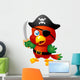 Illustration of Cartoon Pirate Parrot Wall Decal