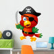 Illustration of Cartoon Pirate Parrot Wall Decal