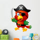 Illustration of Cartoon Pirate Parrot Wall Decal