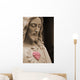 Jesus with a red heart selective color Wall Mural