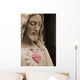 Jesus with a red heart selective color Wall Mural