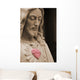 Jesus with a red heart selective color Wall Mural