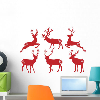 Christmas Deer Stags Vector shown on a wall