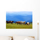 Mountains Landscape with Horses