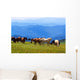 Mountains Landscape with Horses
