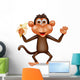Monkey eating banana Wall Decal