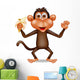 Monkey eating banana Wall Decal