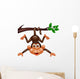 Funny Monkey Hanging on Tree Branch Wall Decal