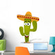 Cartoon Mexican Cactus Character Wall Decal