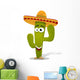 Cartoon Mexican Cactus Character Wall Decal