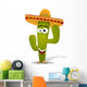 Cartoon Mexican Cactus Character Wall Decal