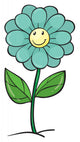 Blue Flower and Plant