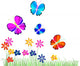 Flowers and Butterflies Illustration