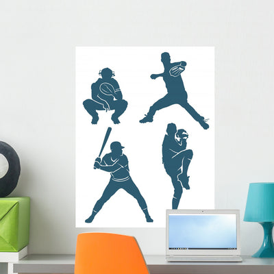 Baseball Positions Vector Illustration shown on a wall