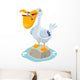 illustration of Cartoon pelican Wall Decal