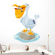 illustration of Cartoon pelican Wall Decal