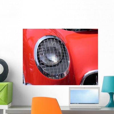 Corvette Headlight Wall Mural shown on a wall