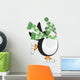 Penguin with Green Hat Ice Skating Illustration Wall Decal
