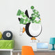 Penguin with Green Hat Ice Skating Illustration Wall Decal