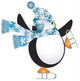Penguin with Blue Hat Ice Skating Illustration Wall Decal