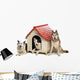 Group Dogs Surrounding Kennel Wall Decal