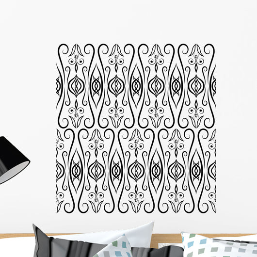 Eastern Seamless Pattern Black