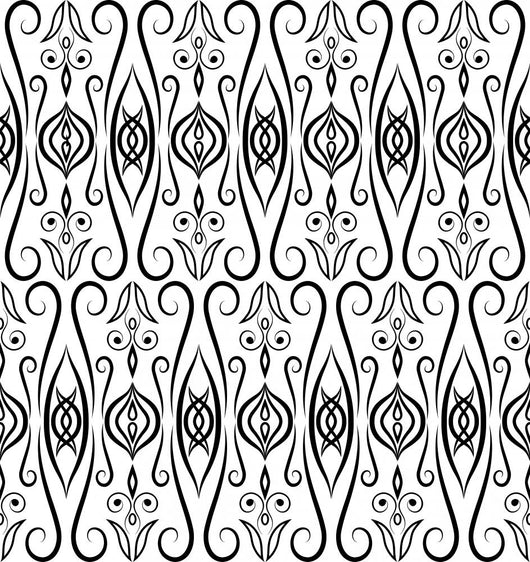 Eastern Seamless Pattern Black