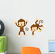 Couple of Cute Monkeys Wall Decal