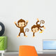 Couple of Cute Monkeys Wall Decal