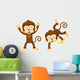 Couple of Cute Monkeys Wall Decal